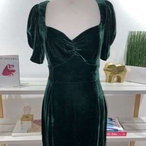 Green velvet dress